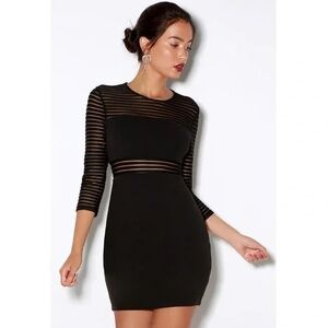 Lulu's Black Perfect Mesh Bodycon Dress